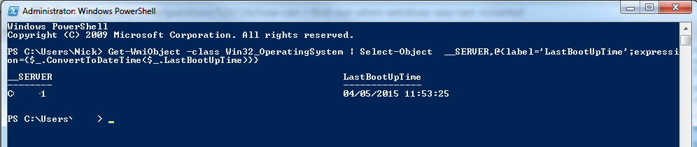 Use CMD Or Powershell To Find Last Boot Time