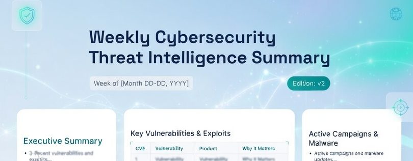 Prompt for: Weekly CyberSec Intel Security Threat Report