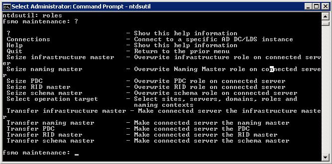 transfer or recover FSMO roles