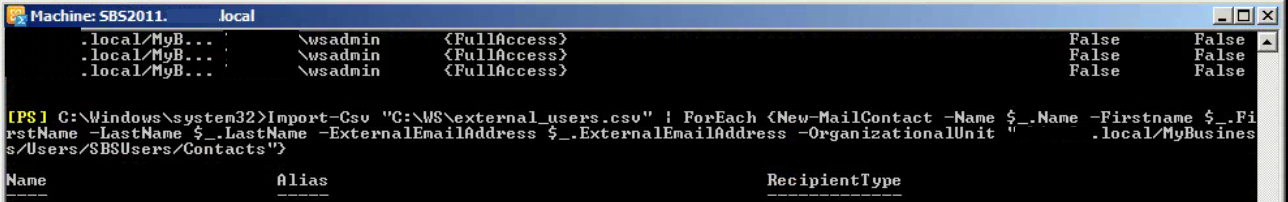 Creating bulk contacts with powershell