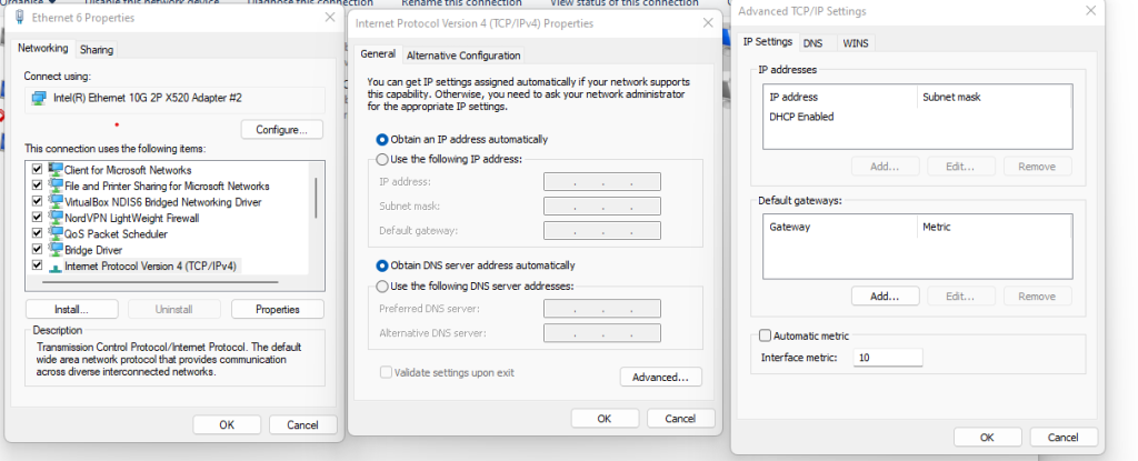 setting network card interface metric to solve tailscale issues