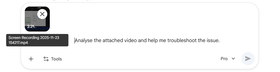 uploading a video of an it problem to AI for IT help and troubleshooting